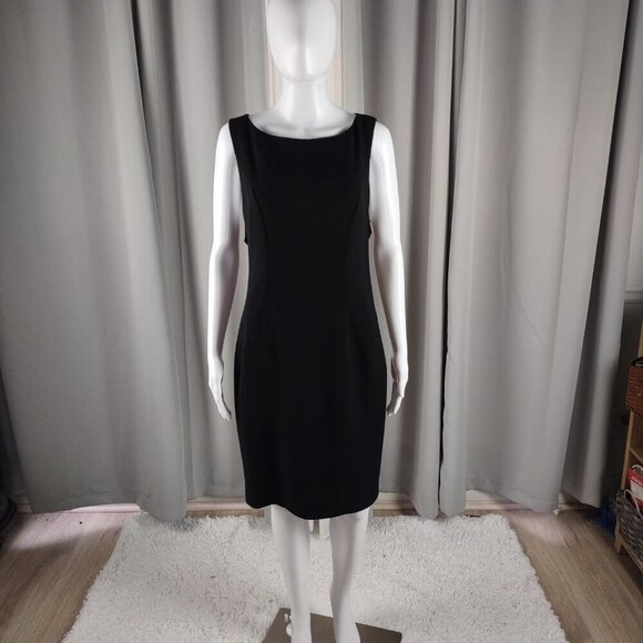 A.J. Bari Black Sleeveless Open Back Sheath Cocktail Dress Petite 10 - Picture 2 of 11
